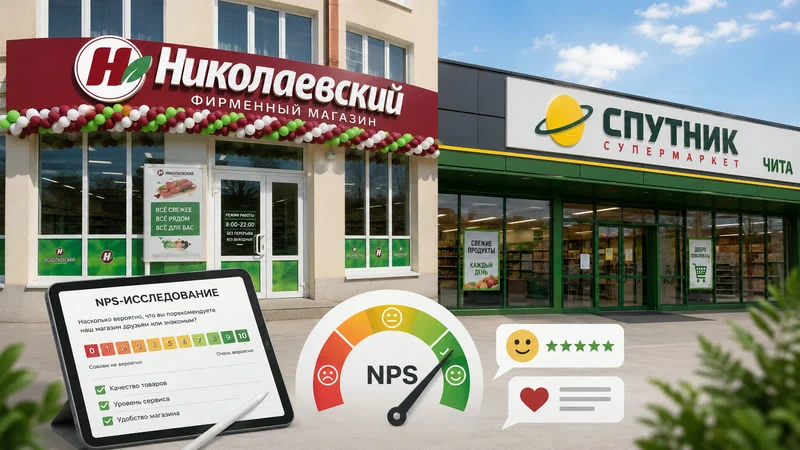 Новая волна NPS теста проведена для сетей магазинов Николаевский (Улан-Уде) и Спутник (Чита)